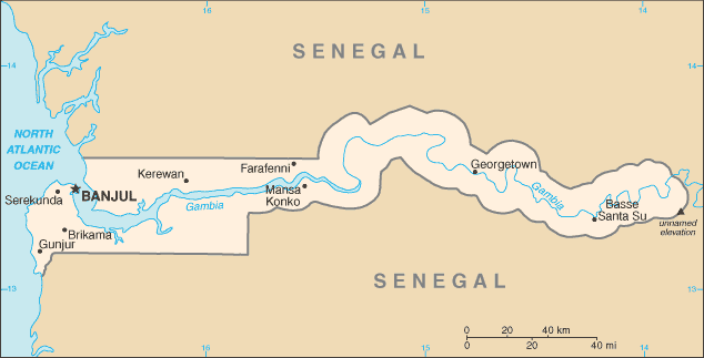 gambia political map
